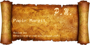 Papir Margit névjegykártya